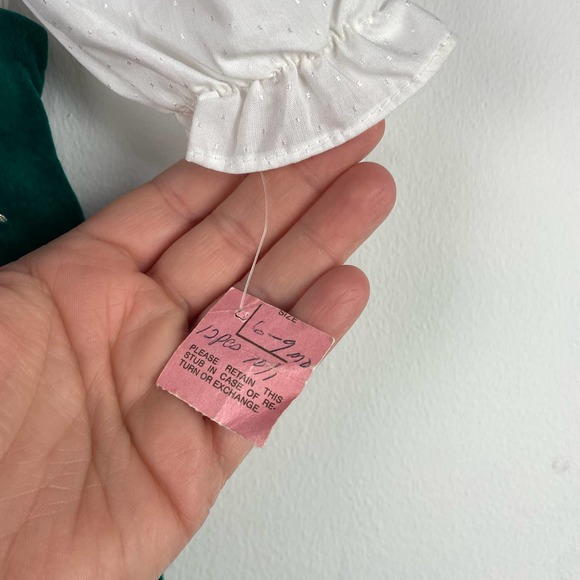 Vintage NEW Christmas Bear Velvet Jumper Baby Girls Size 6-9 Months - Picture 4 of 7